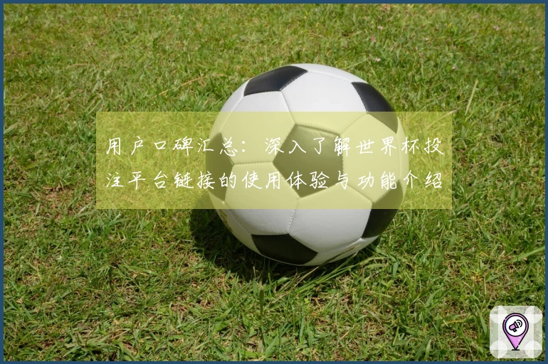 用户口碑汇总：深入了解世界杯投注平台链接的使用体验与功能介绍